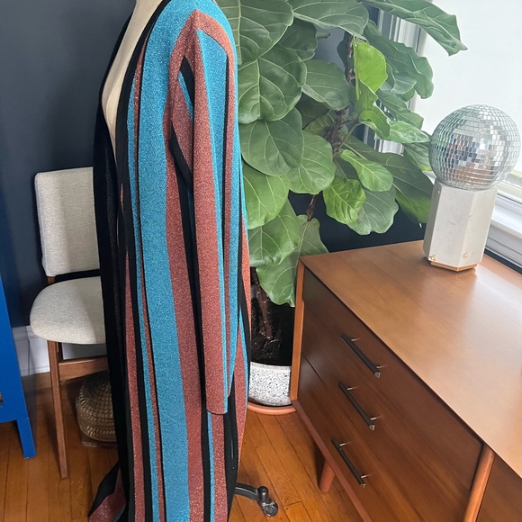 Gorgeous Italian Made metallic Swater coat Cardigan Missoni Like Style - Picture 2 of 10